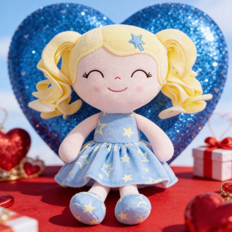 Gloveleya Valentine gift Doll Plush Baby Dolls Baby Girl Gift Soft Pink Cuddle Doll Cute Heart Dress Princess Toy Romantic Valentine’s Day Gift Idea for Kids 0–6 Years Sweet Love Present for Daughters Toddlers Birthday Holiday Surprise Room Decor