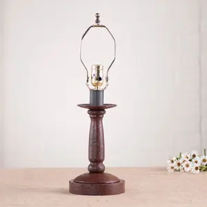 Butcher's Lamp Base in Americana Red with Detailed Design and Wooden Base