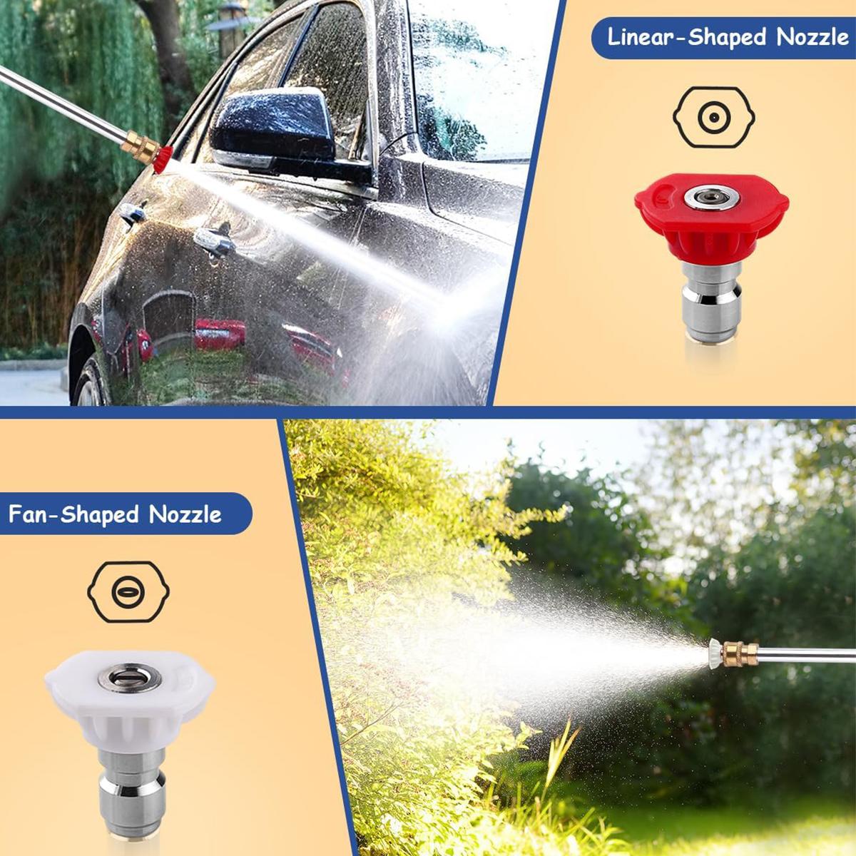 Jet Nozzle Power Washer for Garden Hose, Includes 2 High-Pressure Nozzles and Quick Connectors | Hydro Jet High Pressure Washer Tools Jet Nozzle Power Washer for Garden Hose, Includes 2 High-Pressure Nozzles and Quick Connectors | Hydro Jet High Pressure Washer Tools