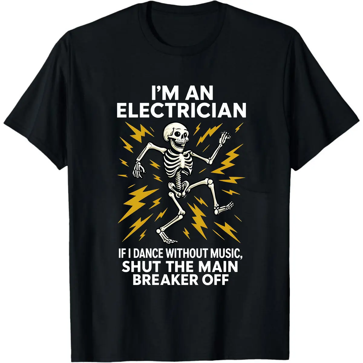 Funny Electrician Shirt,,Dancing Skeleton Electrician Tee,Electrician Gift for Men,Funny Work Tee for Lineman,Electrical Humor