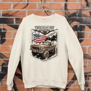 Women's Cotton Fitted Pullover Vintage Southern Hoodie - Straight Up Graphic Top, Hunting Dog Design for Hunters - KitchenEra