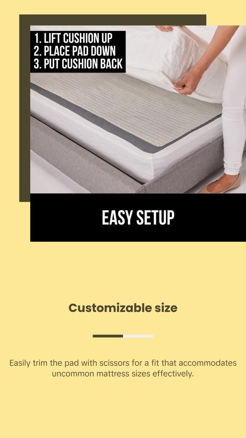 Gorilla Grip Non Slip Mattress Gripper, Prevents Mattresses from Sliding and Holds Bed in Place, Pad Grips Beds, Sofa, Couch, Chair Cushions and Helps Keep Topper from Slipping, Easy Trim Pads