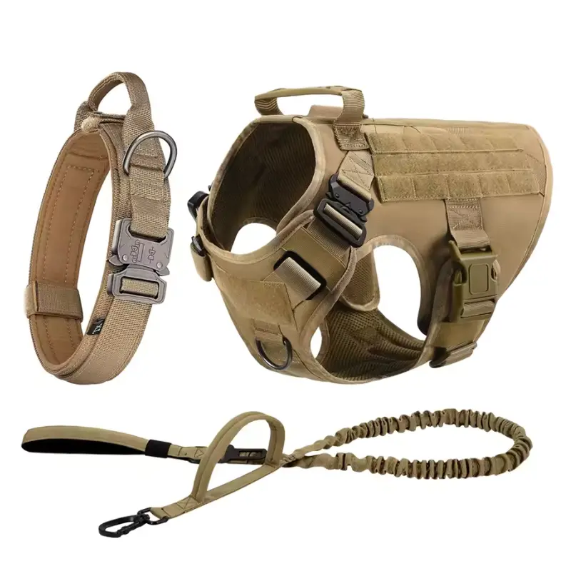 CWV Professional Safety Harness, Collar & Lead Set for Large, Strong Dogs - Military Nylon, Tear-Resistant, Adjustable, Heavy-Duty, Full-Body Protection, Reactive Training Ready Harness Straps #backtoschool Outdoor Dog Accessories