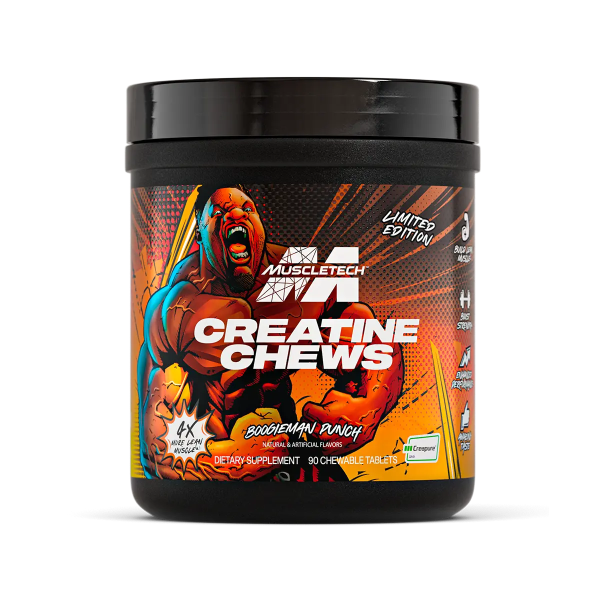 MuscleTech Creatine Chews | Pure Creapure Creatine Monohydrate | Compare to Creatine Gummies | Muscle Recovery + Builder, Cognitive Health, for Men & Women | Workout Supplement | 90 Chewable Tablets | 30 Servings