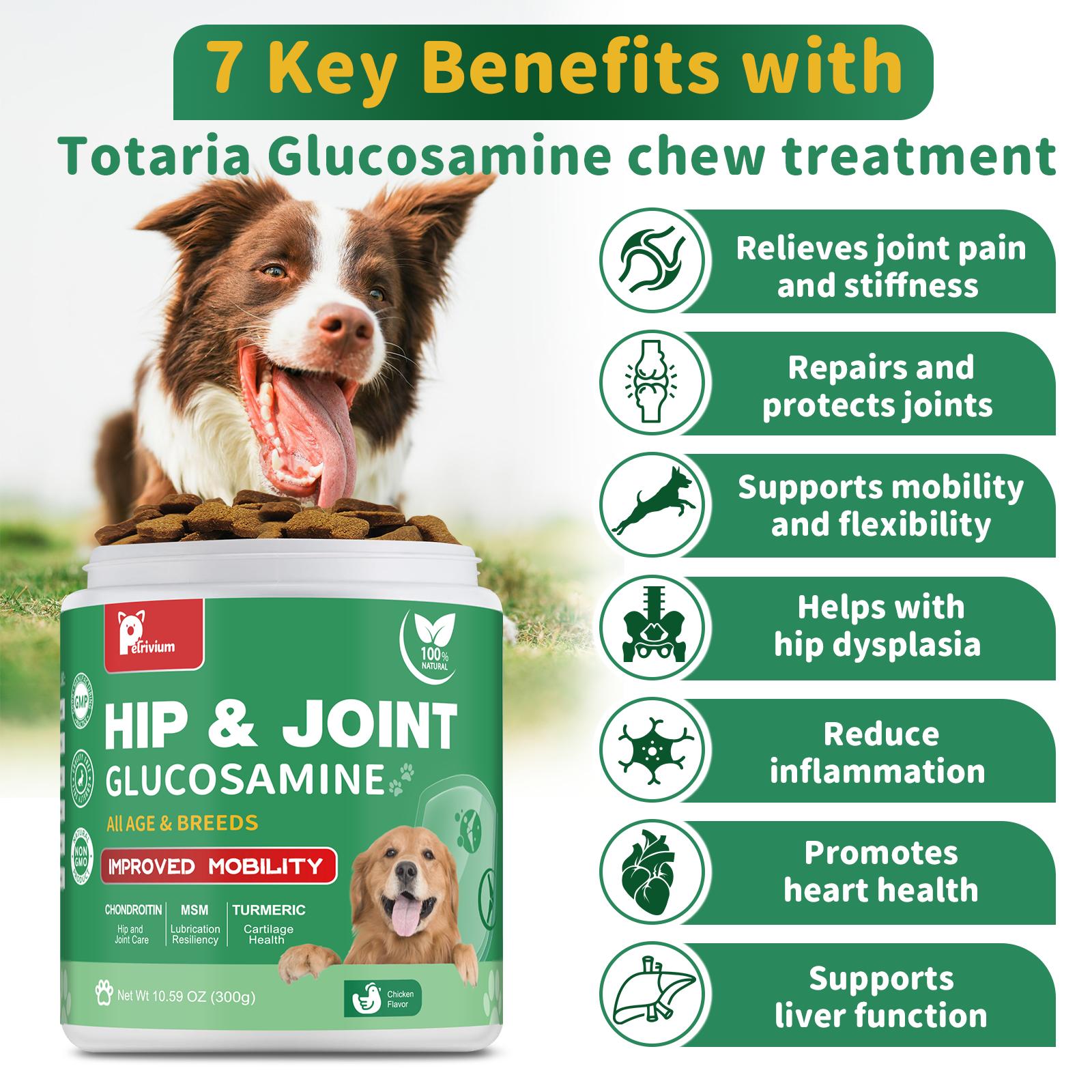 Hip & Joint Care Chews-Dog Joint Supplement for Mobility-Chicken Flavor,All Age&Breeds