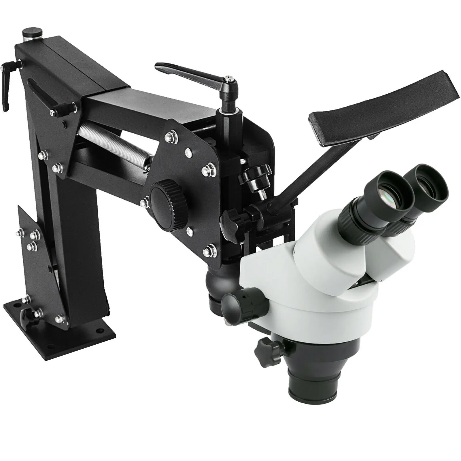 【Summerfinds】VEVOR Micro Inlaid Mirror Multi-Directional Microscope with Spring Bracket Multi-Directional Micro-Setting Microscope Microscope Gem Diamond Setting Machine with Stand Jewelry Tools 7X-45X