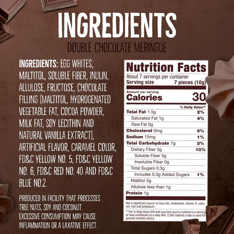 Chocolate Lovers Meringue Cookie 4-Pack (Double Chocolate, Hazelnut & Mint)