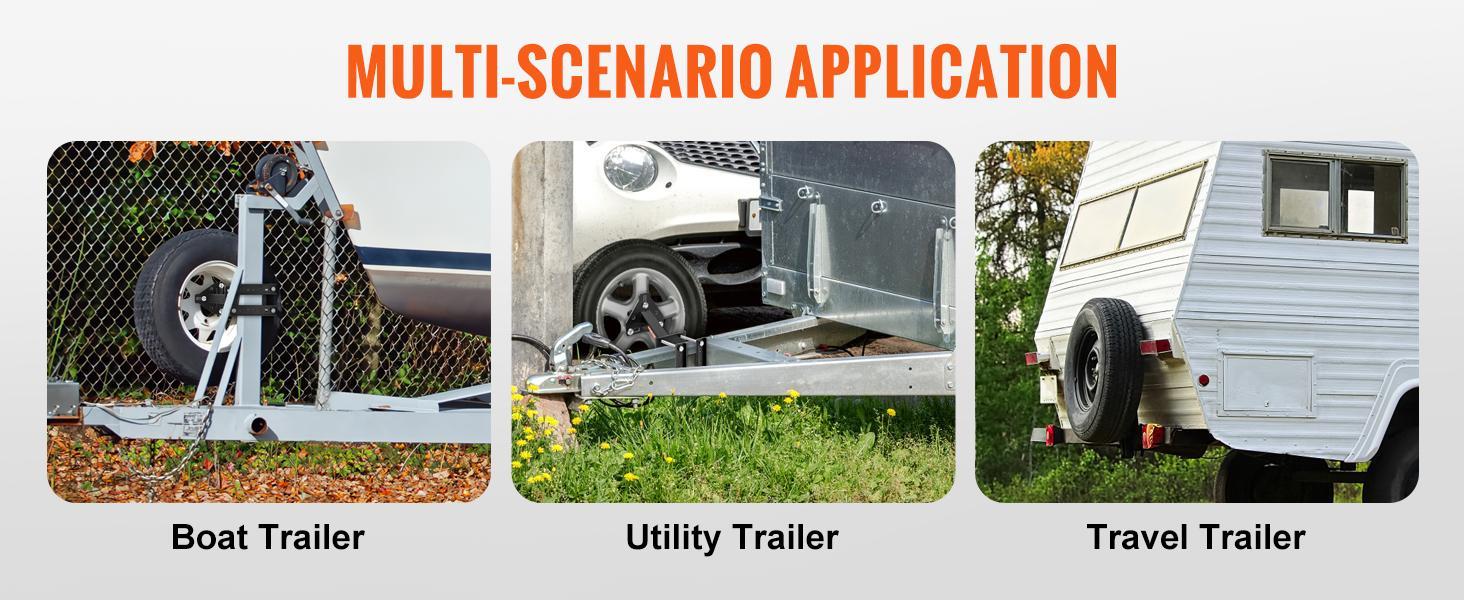 VEVOR Spare Tire Carrier, Trailer Spare Tire Mount, 160 lbs Capacity, Utility Trailer Accessories Fits Most 4 & 5 & 6 & 8 Lugs Wheels on 4", 4.25", 4.5", 4.75", 5", 5.5", 6", 6.5" Bolt Patterns