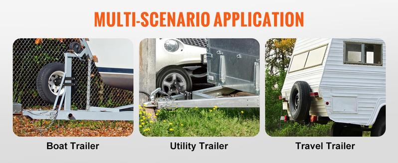 VEVOR Spare Tire Carrier, Trailer Spare Tire Mount, 160 lbs Capacity, Utility Trailer Accessories Fits Most 4 & 5 & 6 & 8 Lugs Wheels on 4", 4.25", 4.5", 4.75", 5", 5.5", 6", 6.5" Bolt Patterns