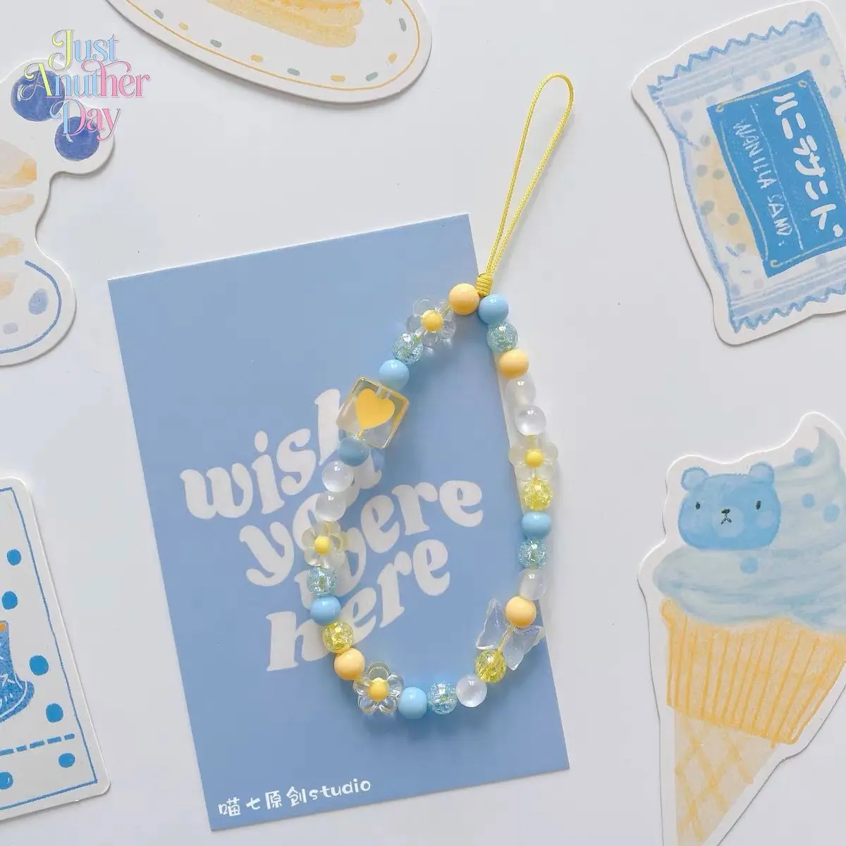 2PCS Summer Fresh Lemon Beaded Phone Strap, Cute Dopamine Colorful Wrist Lanyard, Versatile Chain for Cameras, Bags & Keys, Aesthetic Accessory for Girls