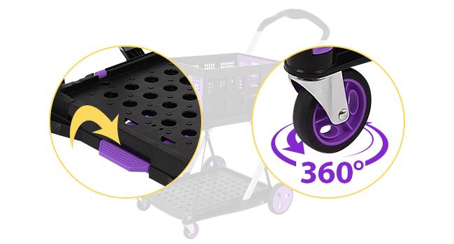 Utility Cart,2 baskets included,Folding Shopping Cart,Multi-Functional Collapsible Cart,Grocery Cart on Wheels Foldable with Storage Crate,camping cart Carrying Transport Multi-Purpose large capacity utility wagon personal,BlackFriday