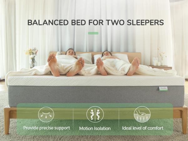 Gel Memory Foam Mattress&Fiberglass-Free - Medium Plush Feel with Motion Isolating, Bliss, King/Queen/Full/Twin, Egg Crate Design, 10/12 Inch ,Easy Maintenance Cooling Technology, queen size mattress,Holiday Haul