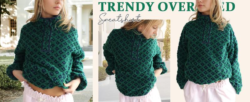 Songling Women's Plaid Fleece Sweatshirt Long-Sleeve High-Neck Sherpa Hooded Jacket Winter Pullover with Kangaroo Pockets Casual Flannel Tops