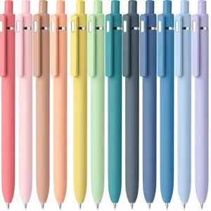 Bible Journaling Pens, 12 Pack, Assorted Color, Retractable Cute Gel Pens for Journaling, 0.7 mm, Pastel Barrel with Silver Cross Clip, Smooth Writing Aesthetic Pens for Women