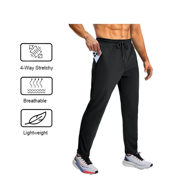 Men's Joggers with Zipper Pockets Lightweight Sweatpants for Men Pants Athletic Workout Running Track Gym