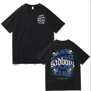 Sad Boyz Junior H x Anti Social Club T-Shirt - Premium Cotton Blend Material Trendy Music Streetwear Unisex Tee for Fans Gift Mother's Day Valentine's Day Birthday Christmas Gift