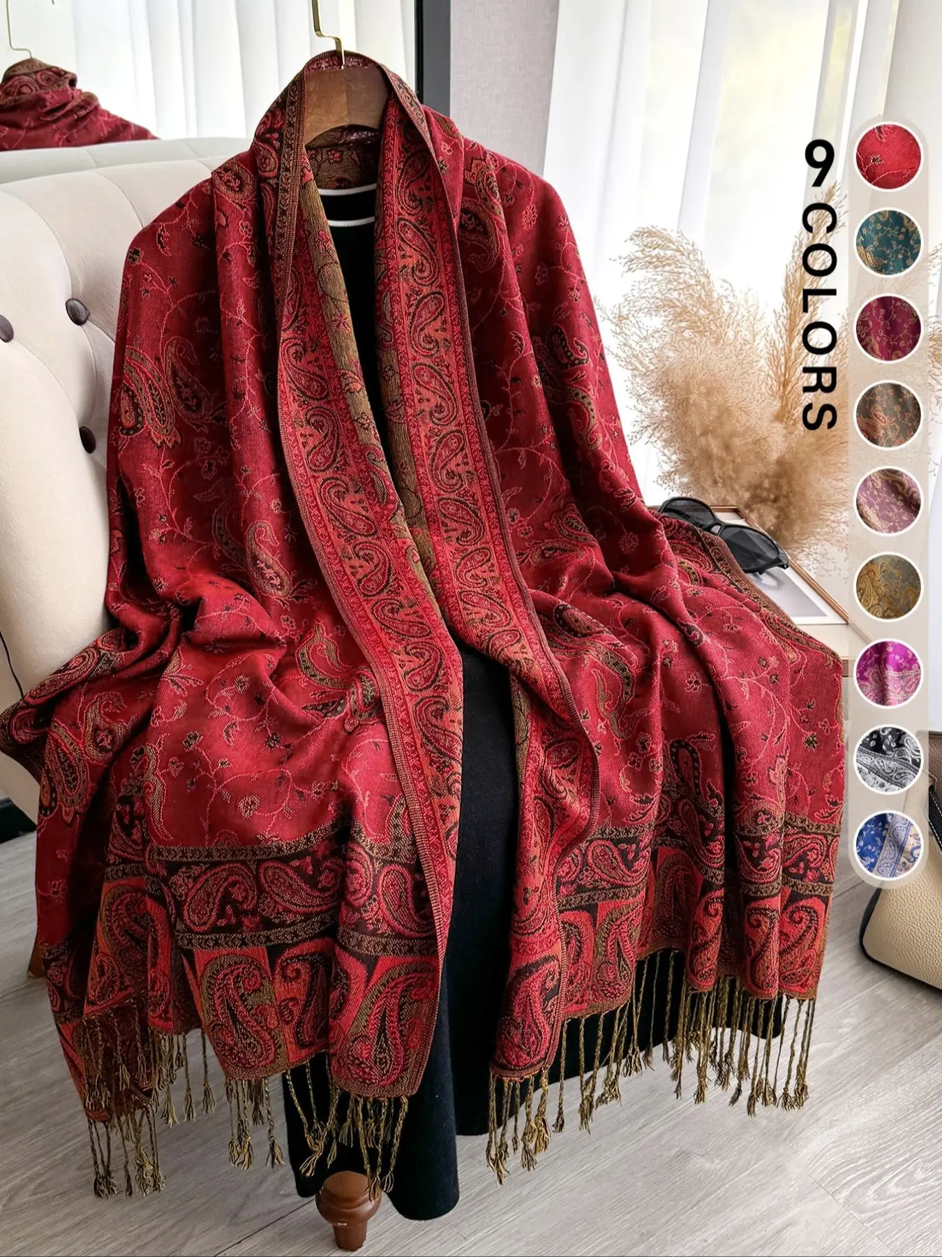 1 Bohemian headscarf, paisley-designed shawl, lightweight texture, beautiful Pashmina shawl, long printed scarf, Casual, Modesty, Muslim Headscarf Cover, For Muslim