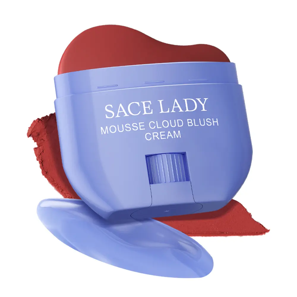 SACE LADY Hydrating Natural Blush Cream - Synthetic Blend, Pigmented, Smooth, Non-Drying, Nourishing Multi-Use Cosmetic for Lips, Eyes, Cheeks (0.31Oz), Pigmentation