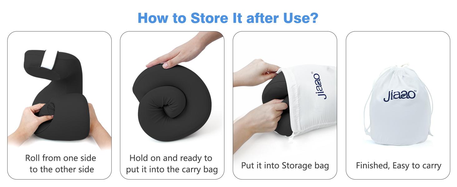 Jiaao 2-in-1 Travel Neck Pillow with 3D Eye Masks & Earplugs - Comfortable Memory Foam U-Shaped Pillow for Airplanes & Naps - Adjustable Velcro & Removable Pillowcase - Portable Storage Bag Included