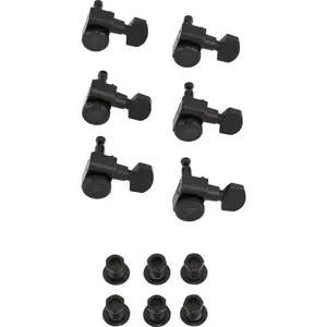Locking Stratocaster/Telecaster Staggered Tuning Machines (Black) (6)