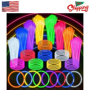 100 PCS Glow Sticks Bulk Party Favors, 8" Glow in the Dark