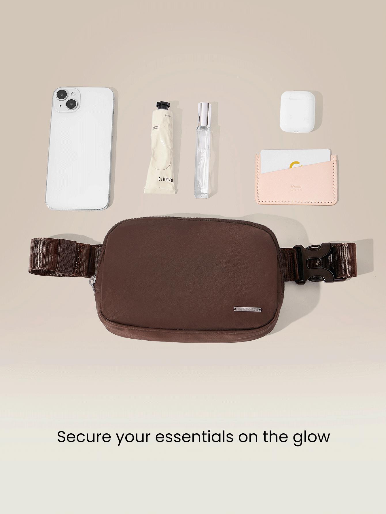 GLOWMODE 1L Zipper Everywhere Belt Bag Water Repellent Waist Crossbody Bags With Adjustable Strap