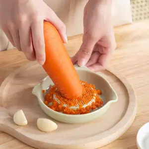 Ceramic Ginger Grater for Grinding Wasabi Fruits Vegetables Ginger Garlic Cheese, Package with Ceramic Spoon And Cleaning Brush