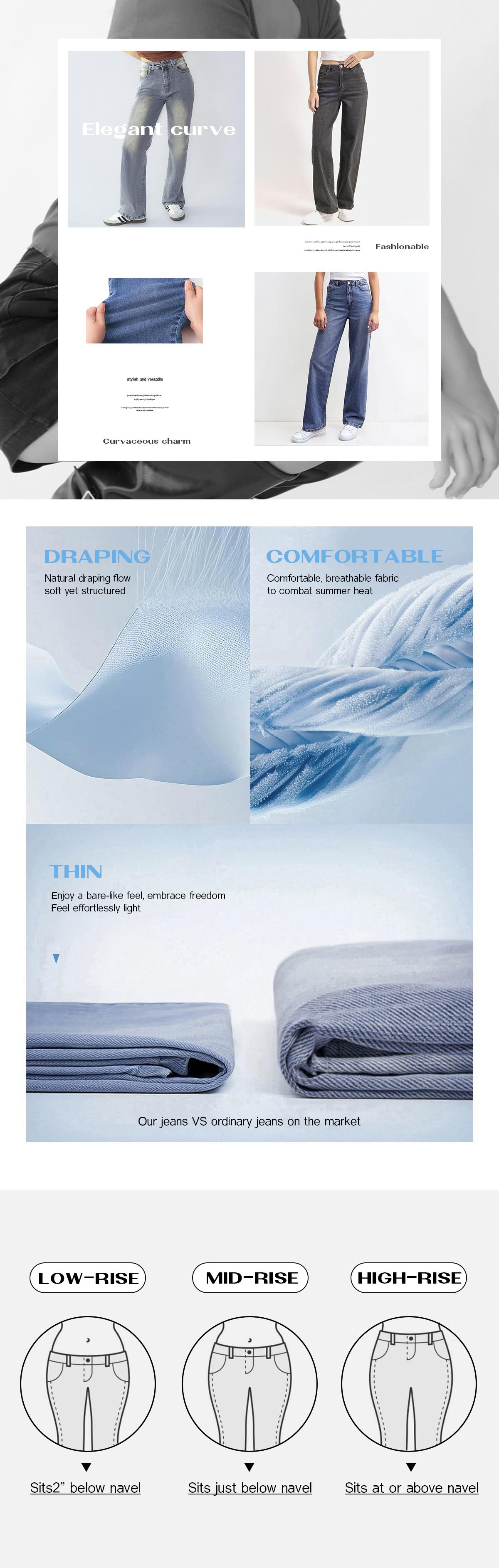 KatchMe Women's Trendy Denim High Waist Multi-Pocket Wide Leg Jeans, Versatile Denim Trousers for Women, Street Stretch Womenswear, Baggy Jeans Outfit