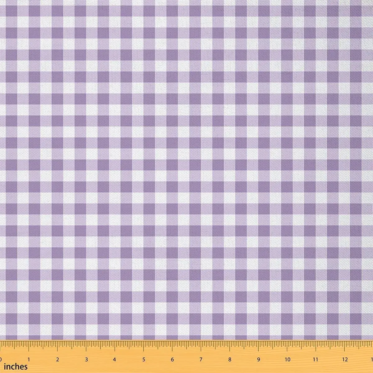 Feelyou Boho Plaid Grid Soft Fabric by the Yard - Medium-Weight Waterproof Polyester Upholstery Textile for Sewing Enthusiasts, Home Decor, Craft Hobby, Indoor-Outdoor Purple Fabric