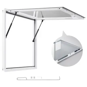 36x36in Concession Stand Serving Window For Food Trucks And Outdoor Kiosks, Weather Resistant Aluminum Alloy Frame With Durable Service Awning, Easy Installation, Stainless Steel Hardware, UV Guard, Ideal For Mobile Catering