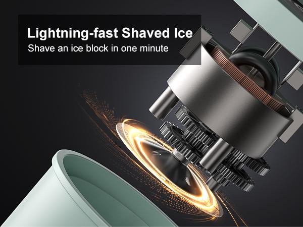Crownful Ice Shaver Machine for Smoothies & Frozen Drinks – with 2 Ice Cups, Easy to DIY, Perfect Ice Crushing Kitchen Appliance for Home Use