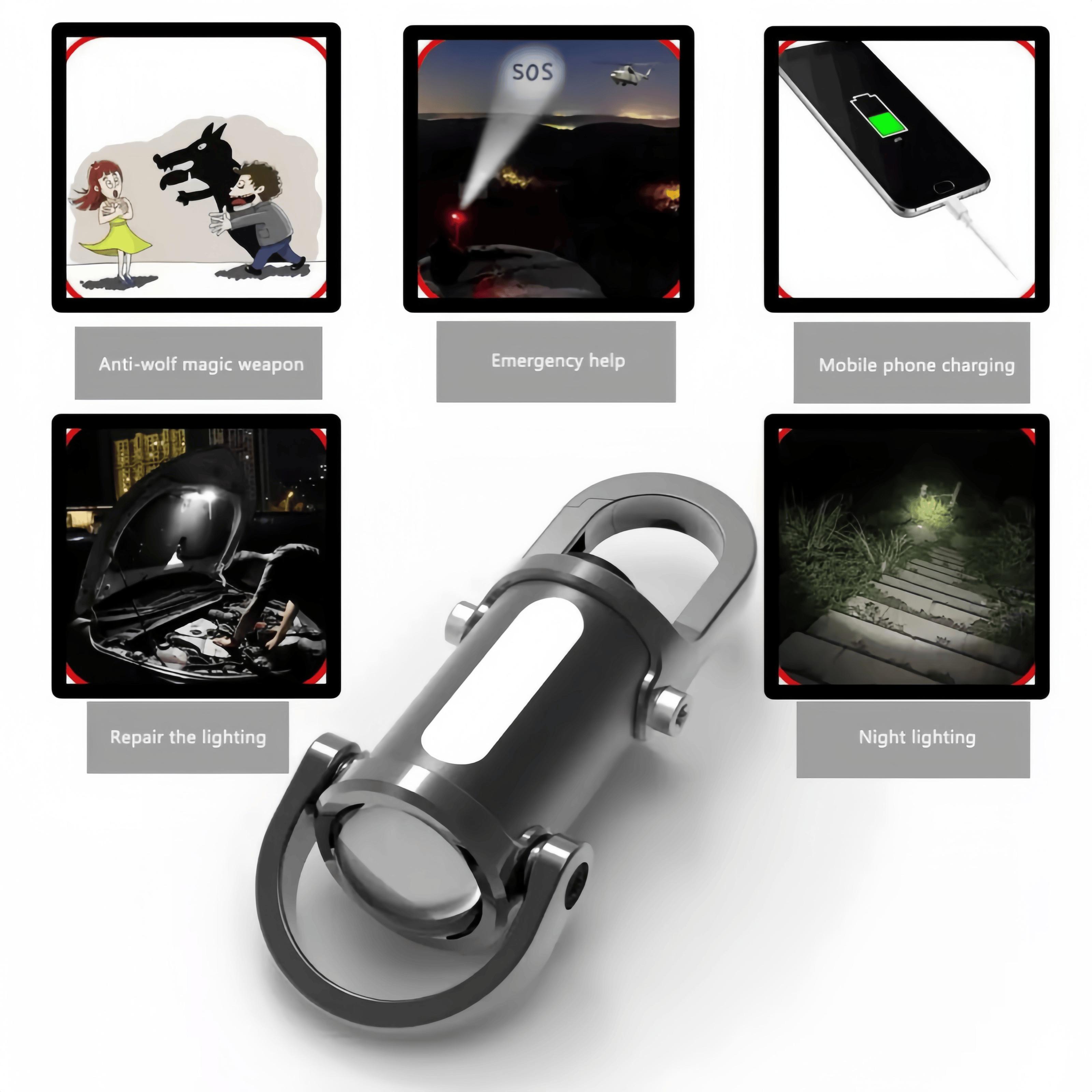 2PC Rechargeable Keychain Flashlights,High Lumen EDC Mini Flashlight, COB Keychain Work LED Flashlight 7 Lighting Mode, Bright quality Mini Keychain waterproof Light for Walking, Searching and Hiking ideal holiday gift Pathway Lighting Christmas Emergency