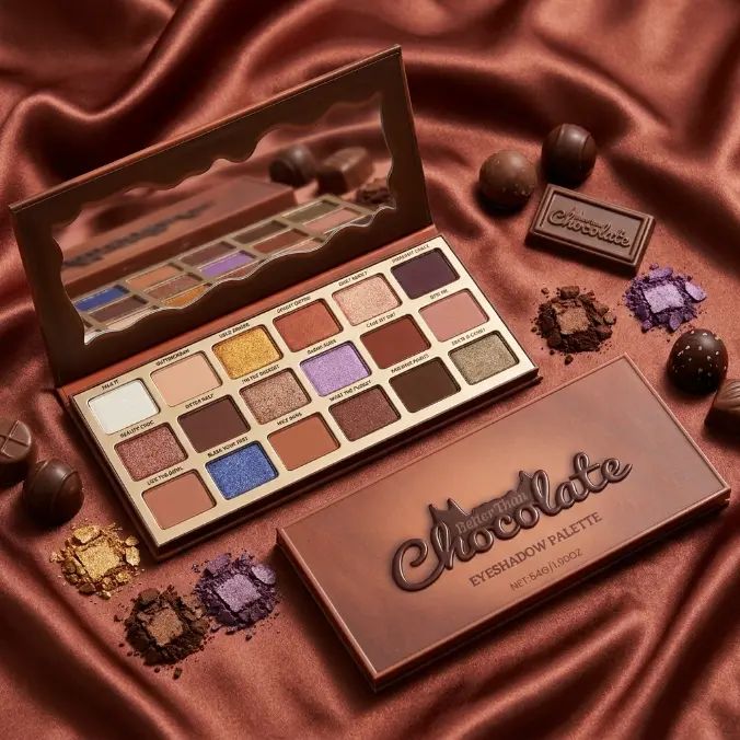 Eyeshadow Palette 18-Color Rich Dark Chocolate Palette, Professional Eye Makeup, Pigmented, Makeup Palette for Eye Color & Shine