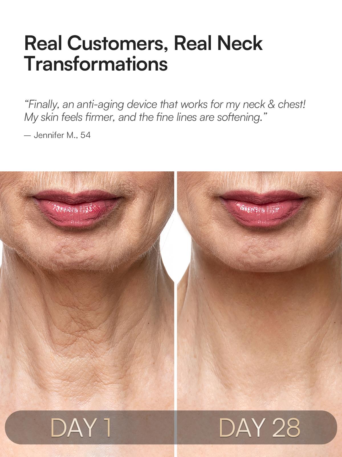 INIA GLOW Neck & Chest Red Light Mask – 850nm NIR LED Mask for Wrinkle & Spot Reduction, Lift & Firm in 4 Weeks, Rechargeable 2600mAh Controller, Clinic-Grade Full Coverage, Best Valentine's Day Gift for Her