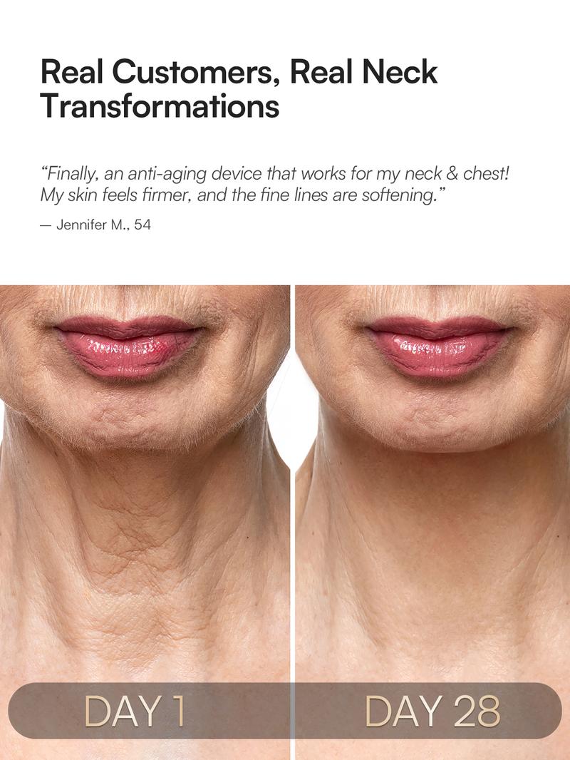 INIA GLOW Neck & Chest Red Light Mask – 850nm NIR LED Mask for Wrinkle & Spot Reduction, Lift & Firm in 4 Weeks, Rechargeable 2600mAh Controller, Clinic-Grade Full Coverage, Best Valentine's Day Gift for Her