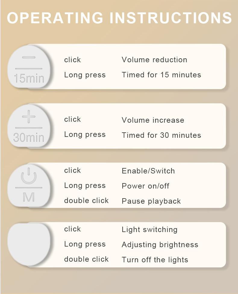 Portable White Noise Sleep Aid Machine, USB Rechargeable Night Light with 9 Soothing Sounds, Sleep Aid Lamp for Home Bedroom, Nightlight for Bedroom-MM