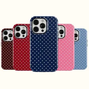 Polka Dot Tough Phone Case for iPhone 11, 12, 13, 14, 15, 16, 17 Pro Max Plus. Ultimate Protective Cover for Your Device, Heavy Duty Drop Protection.