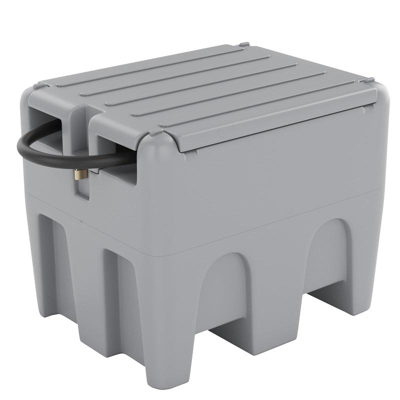 Garvee 48 Gallon Portable Fuel Transfer Tank with 12V Electric Pump, 10GPM Flow, 13Ft Hose & Auto Nozzle for Diesel & Gasoline - Ideal for Trucks, Tractors, Boats, Generators - Gray