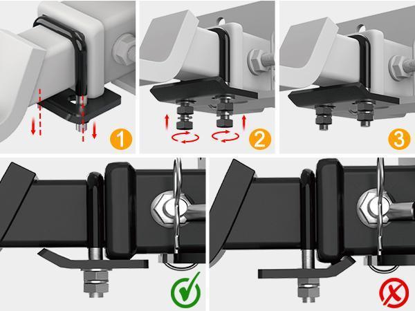 Nilight Trailer Hitch Tightener for 2 1/2 Inch Trailer Hitches 2.5 inch Hitch Mount Anti Rattle Heavy Duty Steel with Rubber Anti-Rust Triple Protective Matte Black