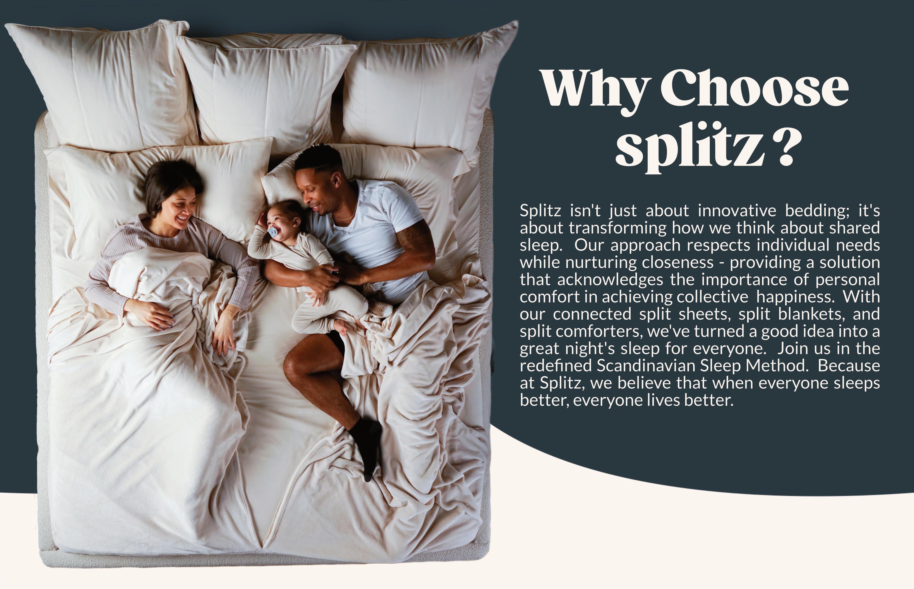 Splitz Sheet Set for Couples - Seagrass, 2000 Thread Count Cool Touch Poly-fiber, Extra-wide Split Top Sheet, Deep Pockets for Mattresses up to 22" Splitz Sheet Set for Couples - Seagrass, 2000 Thread Count Cool Touch Poly-fiber, Extra-wide Split Top Sheet, Deep Pockets for Mattresses up to 22"