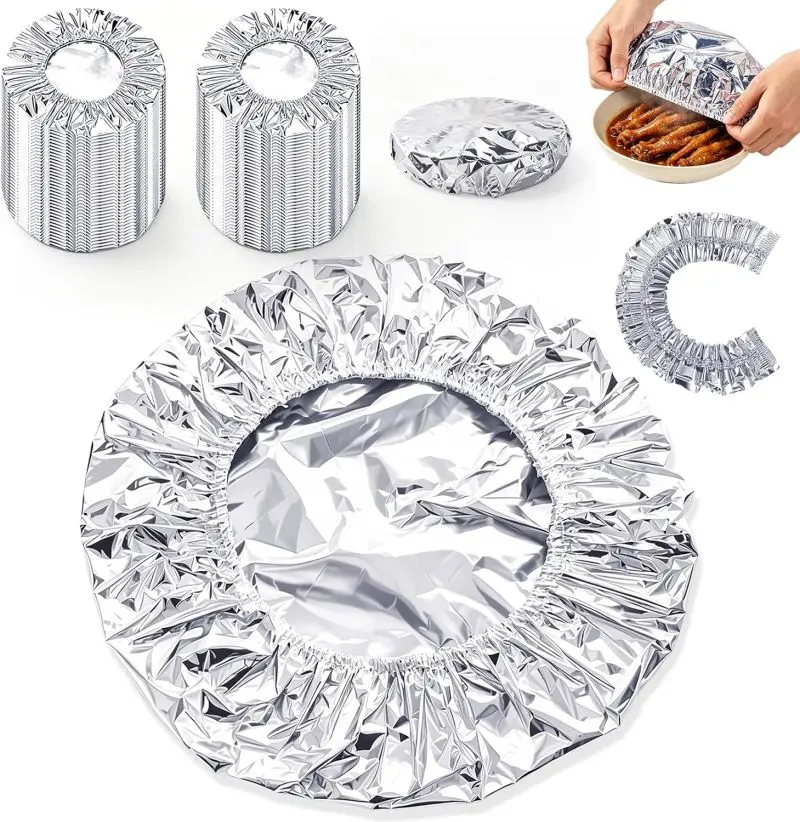20-Piece Set of Aluminum Foil Insulation Sleeves for Family Dining Tables and Food Containers—Heat-Resistant, Flexible, and Fresh-Keeping for Kitchen Food; High-Quality Aluminum Foil; A Must-Have for Everyday Household Use