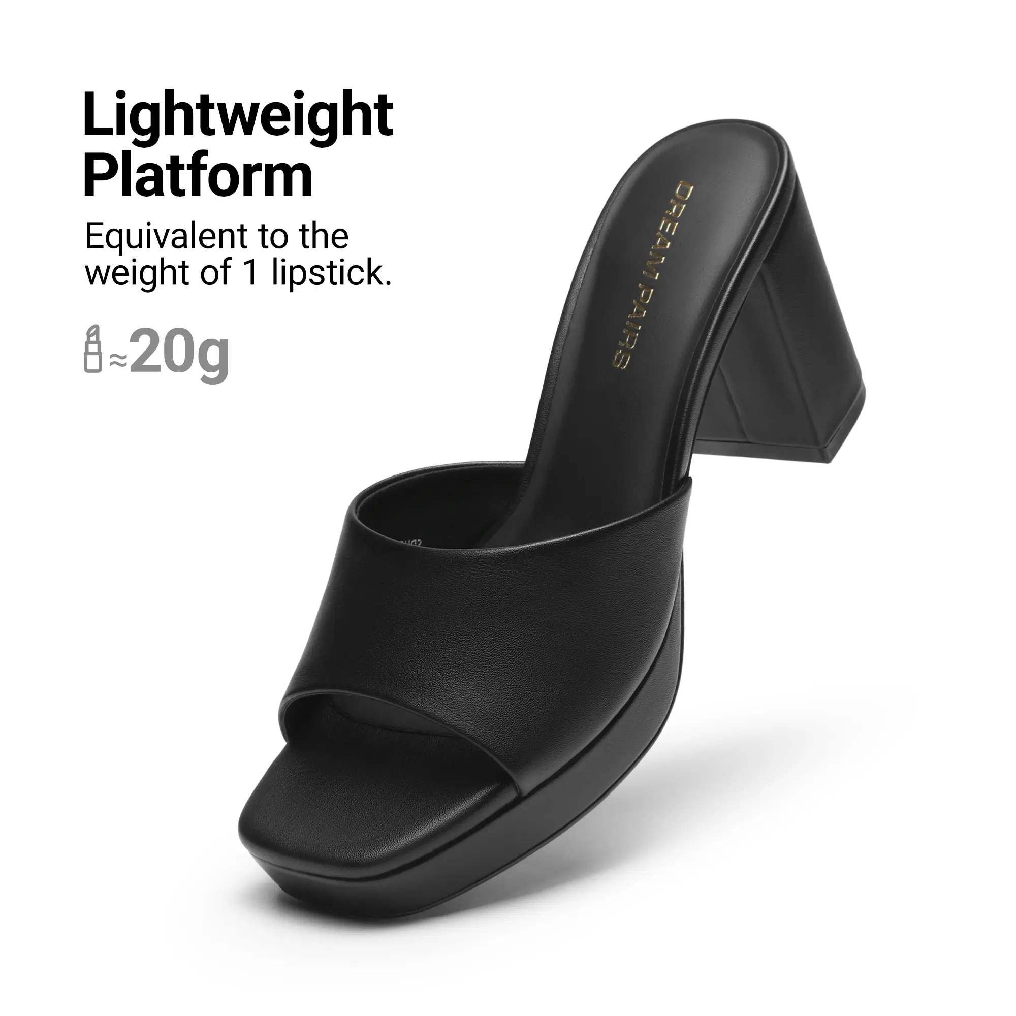 Dream Pairs Women's Y2K Platform Heeled Slide Sandals – Square Toe Slip-on Heels, Cloud-Cushion Insole, Feather-Light Lift, Anti-Slip Chunky Sole, Summer Street Chic Elegant,back to school,back to school haul