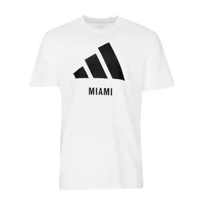adidas Mens Key City Miami Graphic Crew Neck Short Sleeve Casual Tops Casual - White