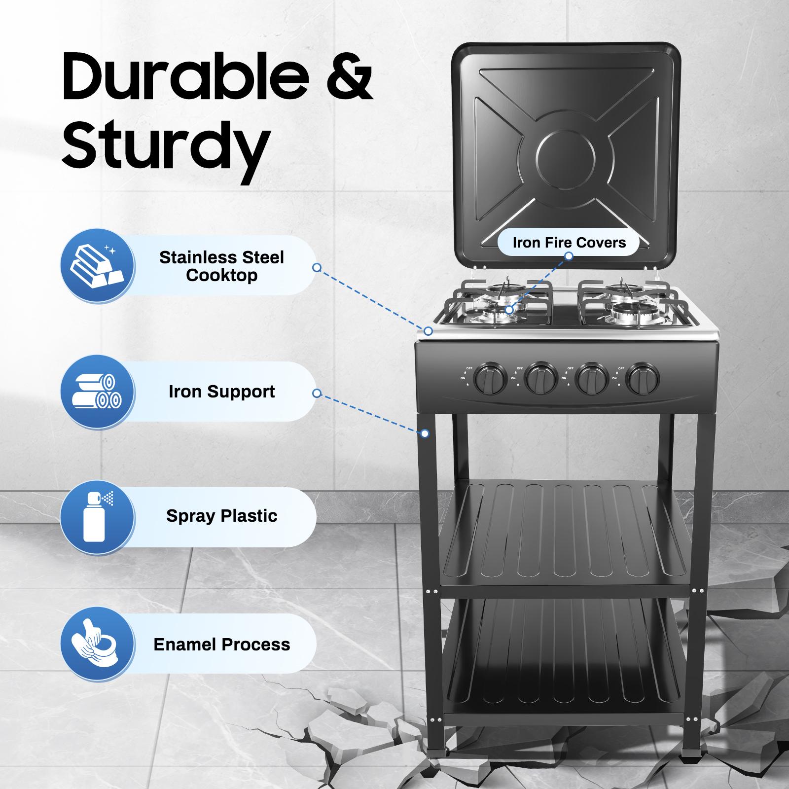 4 Burner Freestanding Gas Stove NG LPG Outdoor Camping Portable Cooktop with 4 Knobs Manual Ignition for RV Travel Emergency Preparedness Family Use 4 Burner Freestanding Gas Stove NG LPG Outdoor Camping Portable Cooktop with 4 Knobs Manual Ignition for RV Travel Emergency Preparedness Family Use