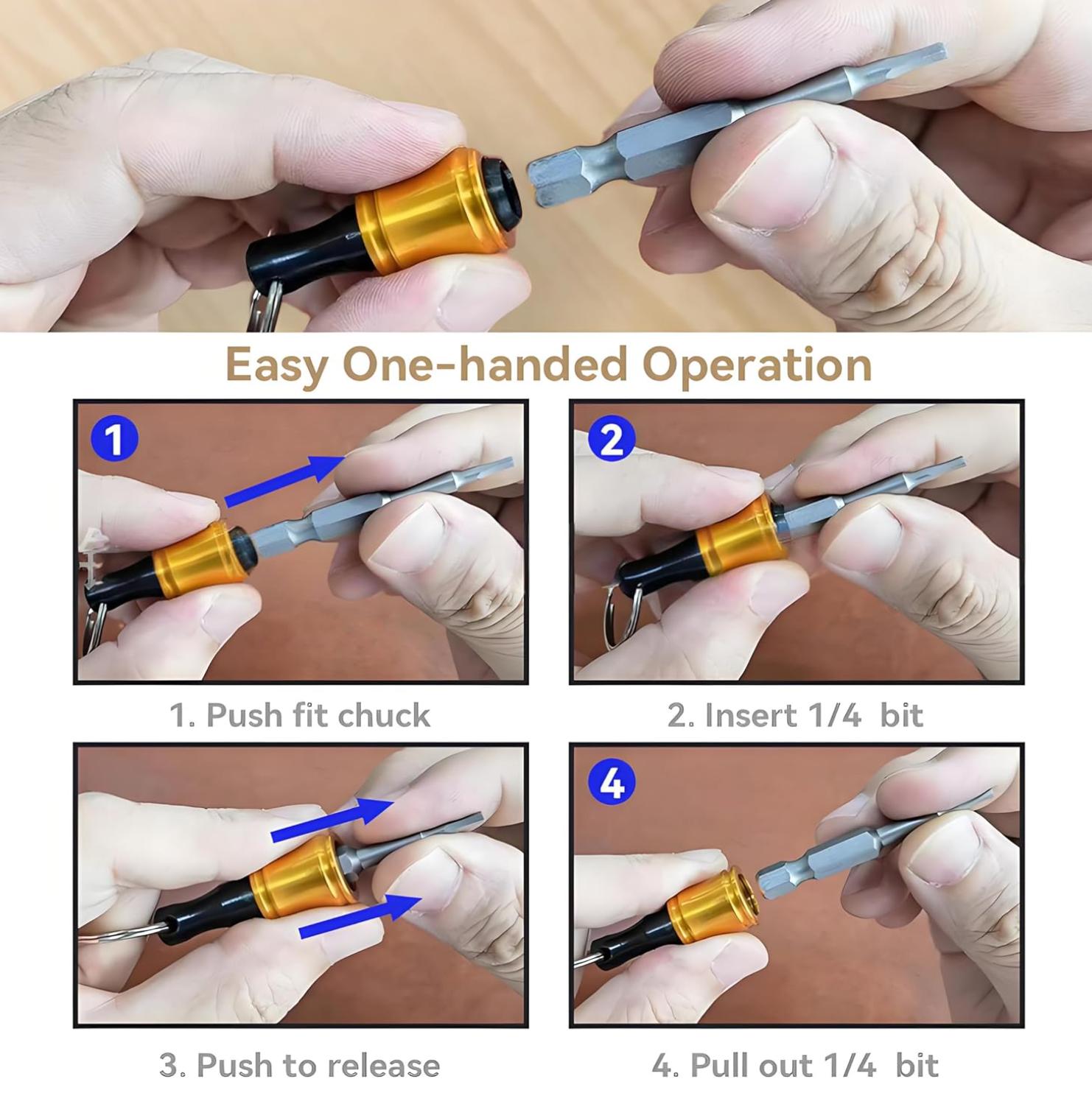 6 PCS Bit Holders 1/4 Socket, Hex Shank Screwdriver Bit Holder for Impact Driver Drill Bit Keychain Extension Bar Quick Release Easy Change, Screwdriver Bit Holders for Tools & Home Improvement Gift