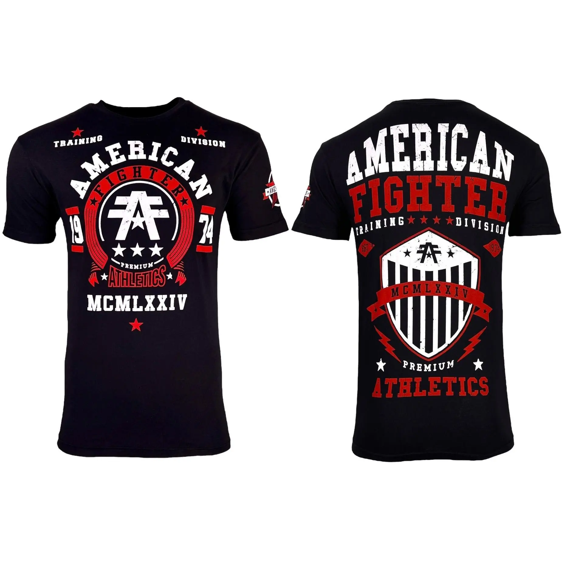 American Fighter Men's Dalton Graphic Print Shortsleeve Tops with Side Label - Casual All Seasons Wear