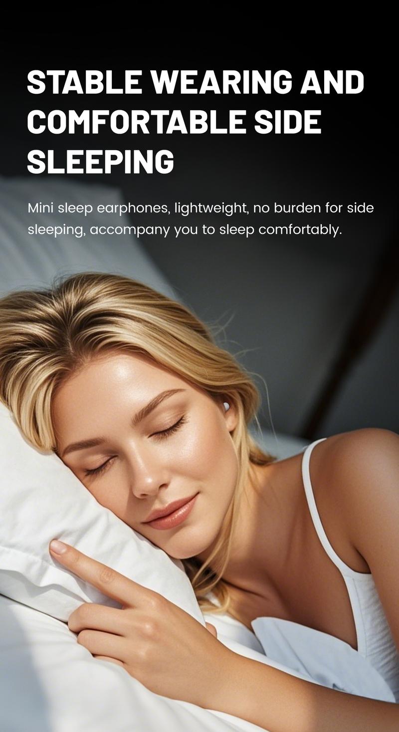 MSHUKCOE Mini Wireless Sleep Earbuds for Side Sleepers, Bluetooth 6.0 in-Ear Headphones with Noise Reduction,Ultra Small Hidden Earphones, Comfortable Fit for Long Wear & Deep Sleep&Work