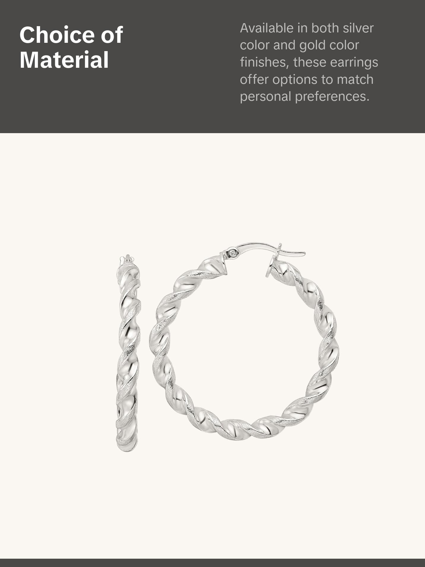 Twisted Rope 35mm Hoop Earrings