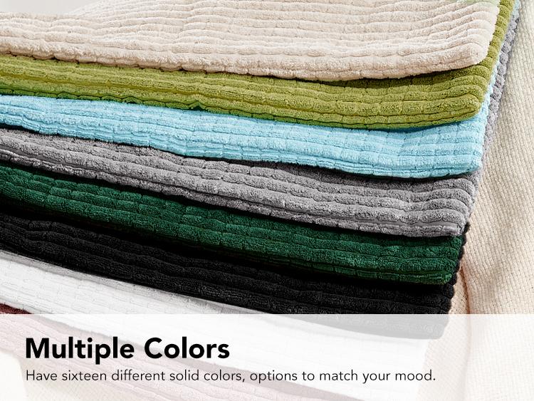 Deconovo 4-Pack Throw Pillow Covers, Soft Corduroy Fabric with Striped Pattern, Perfect for Sofa, Bedroom, and Living Room