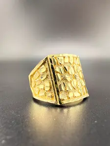 Men’s 10K Gold Nugget Ring – 6.9 Grams Solid Gold - Size 11  | Wholesale Price | Jewelry Connect